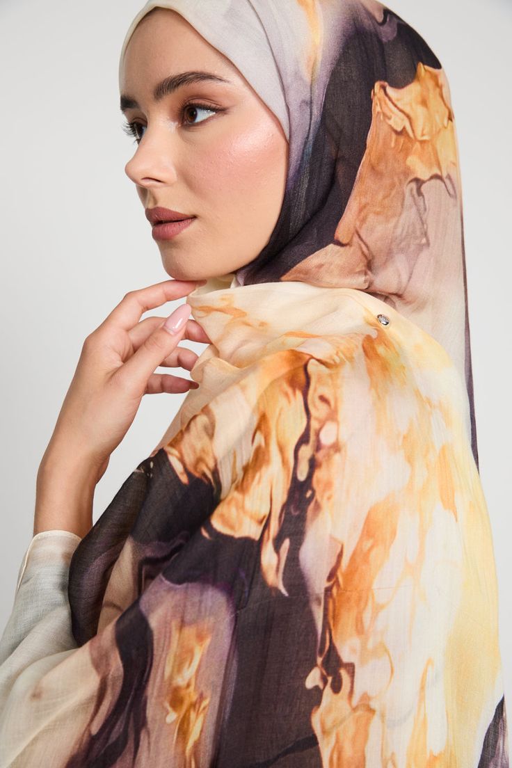 Modal prints -Orange Waves Marble