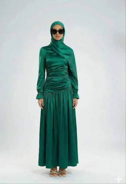 Model wearing Luna dress front view - zarelladesign