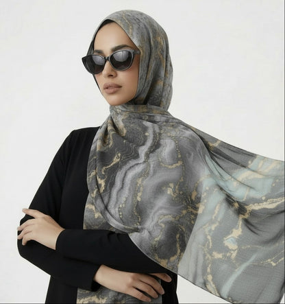 Modal prints - Aqua Dark Marble