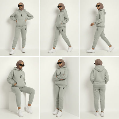 different angles views of a model on Hoodie + Joggers Zarella set 