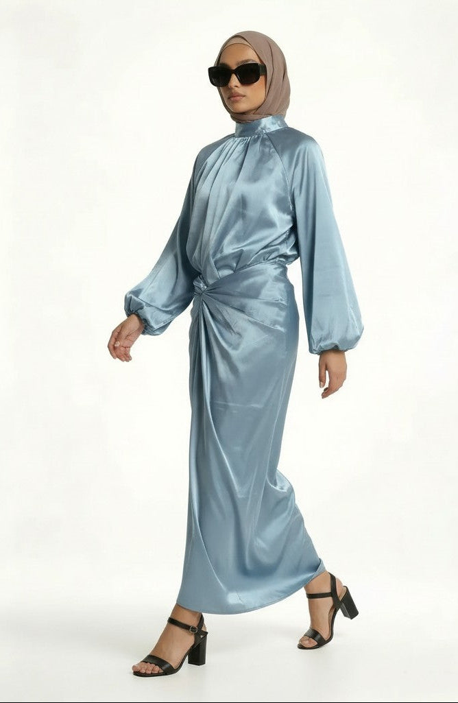  hijab model wearing Olivia Two Piece zarelladesign Dress front LEFT side view   G