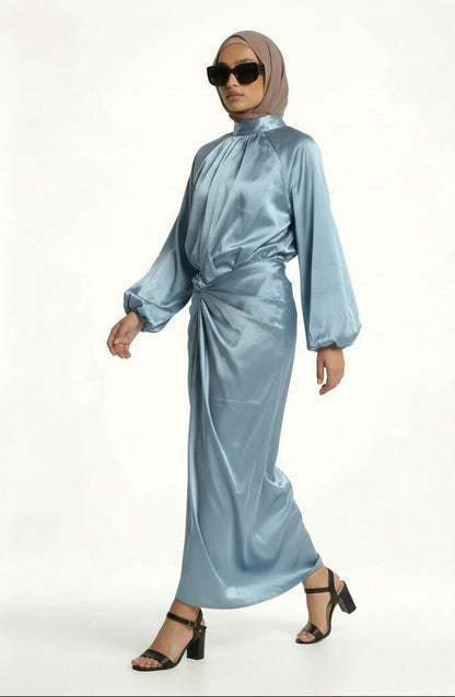  hijab model wearing Olivia Two Piece zarelladesign Dress front LEFT side view   G
