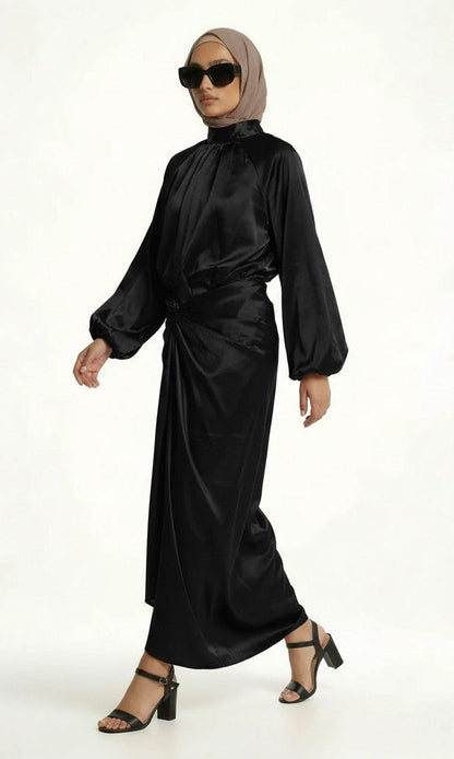  hijab model wearing Olivia Two Piece zarelladesign Dress front right side view   B