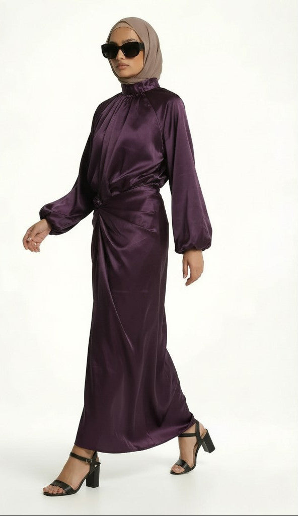  hijab model wearing Olivia Two Piece zarelladesign front left viewj