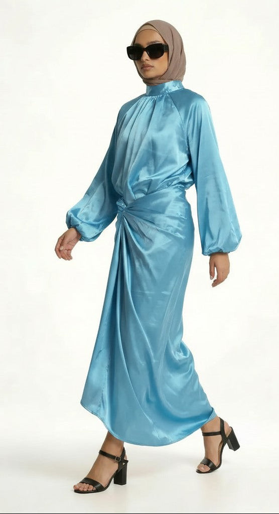  hijab model wearing Olivia Two Piece zarelladesign front left viewk
