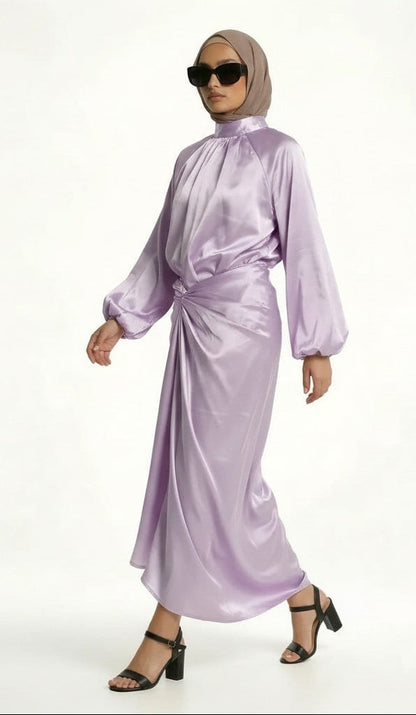 hijab model wearing Olivia Two Piece zarelladesign front left viewl