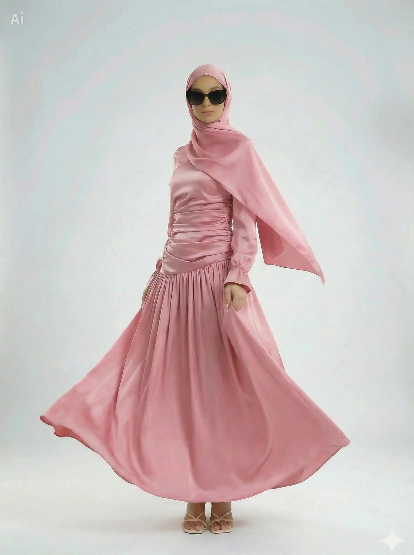 model front view Luna dress zarella design