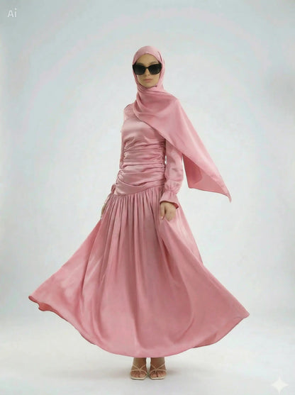 model front view Luna dress zarella design