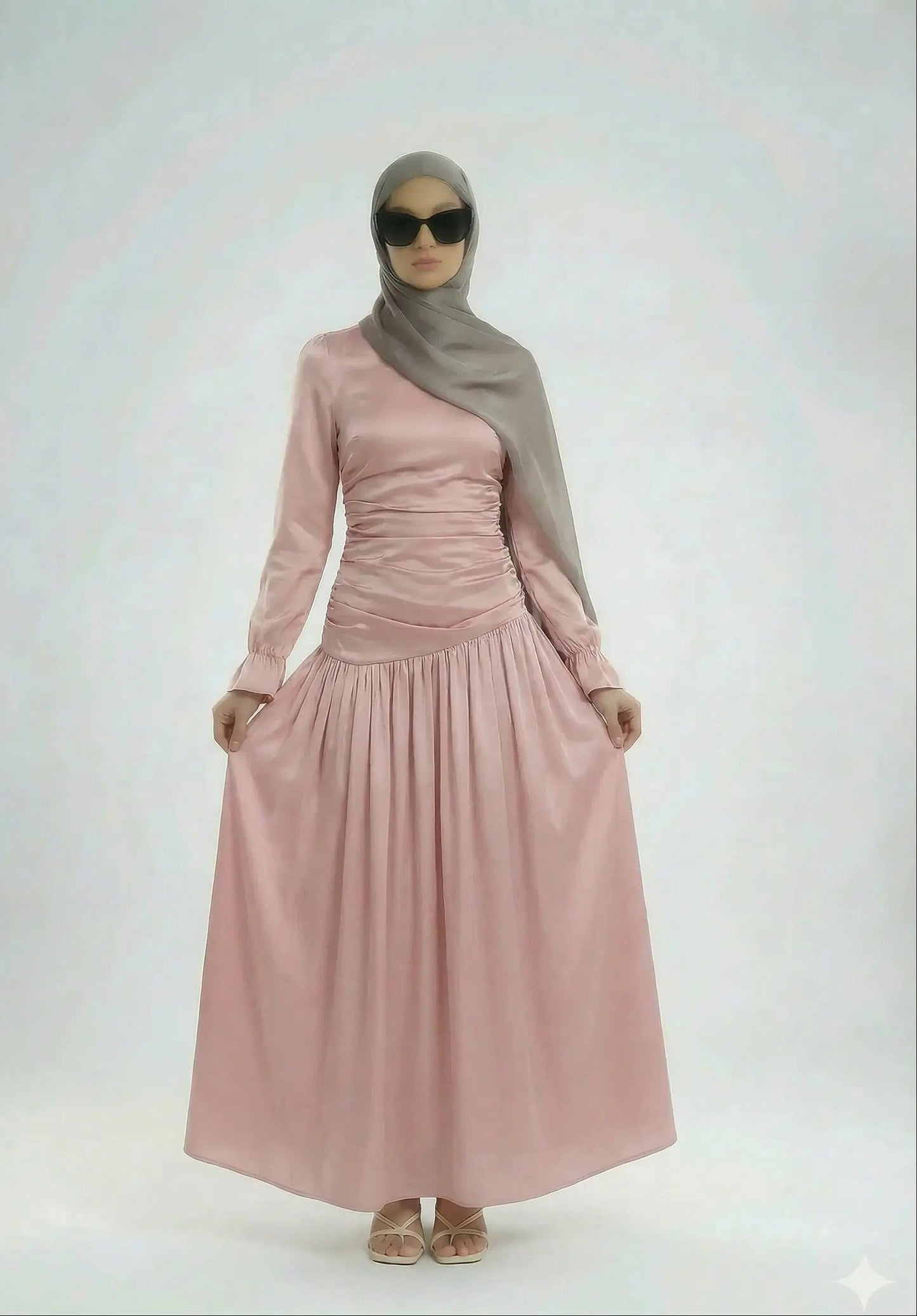 model rocking fitting pink Luna dress zarelladesign