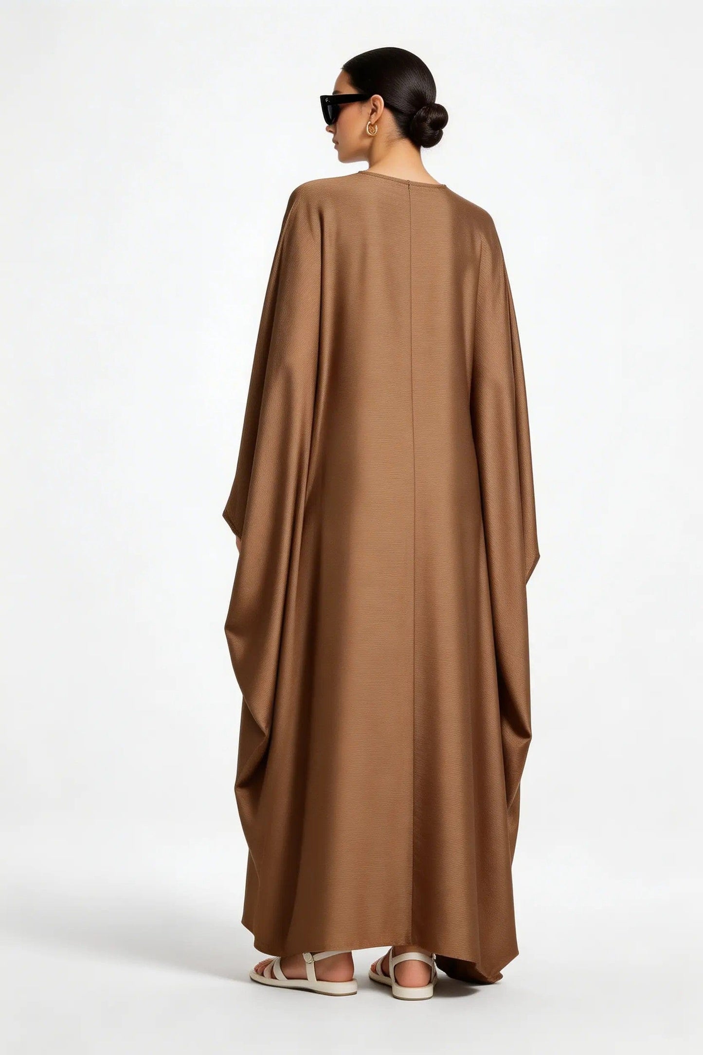 model wearing Kaftan dress back side back view