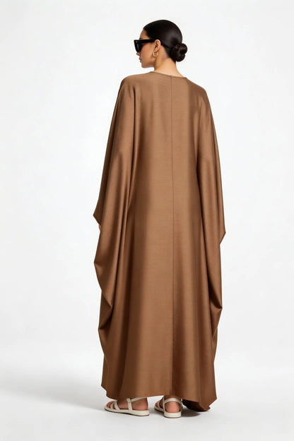 model wearing Kaftan dress back side back view