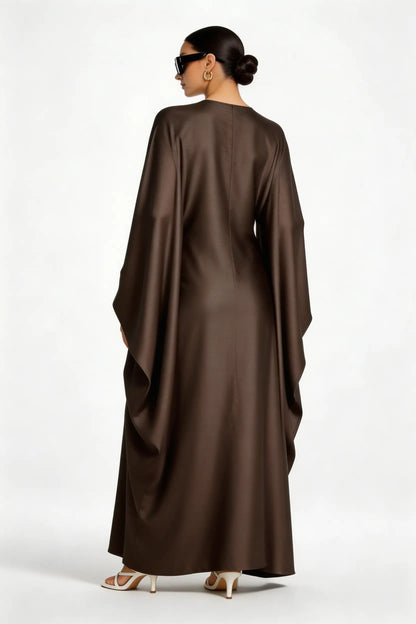 model wearing Kaftan dress back side view