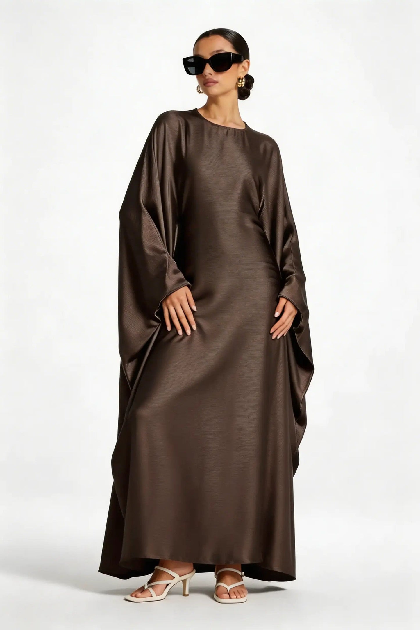 model wearing Kaftan dress front view